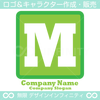 アルファベットM,四角,緑色の会社ロゴマークデザインです。