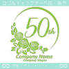 50周年記念,バラ,花,薔薇,月,美しいロゴマークデザインです。