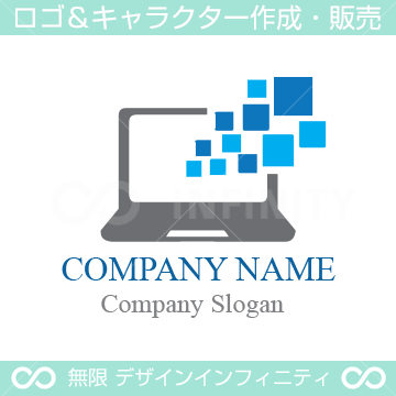 パソコン,ビジネス,インターネットをイメージしたロゴマークデザインです。