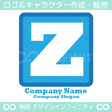 Z,アルファベット,四角,青色のロゴマークデザインです。