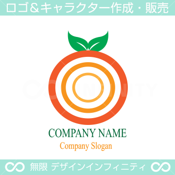 ミカン,みかん,蜜柑,オレンジをイメージしたロゴマークデザインです。