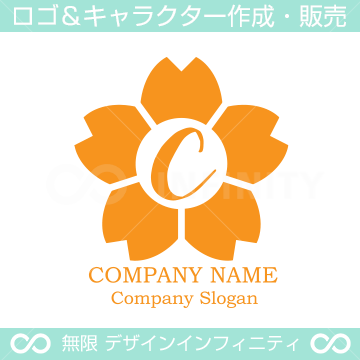 Ｃ文字,桜,さくら,フラワー,花のイメージのロゴマークデザイン