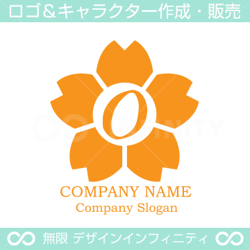 Ｏ文字,桜,さくら,フラワー,花のイメージのロゴマークデザイン