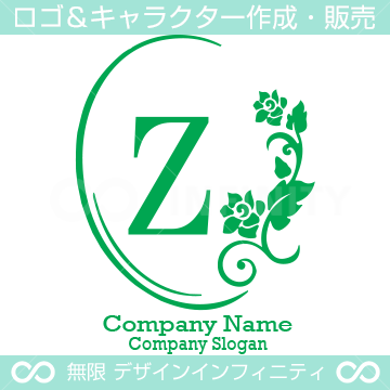 Z文字、鏡、バラ、薔薇、フラワーをイメージしたロゴマークデザイン
