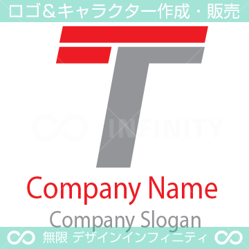 T文字、接続をイメージしたロゴマークデザインです。