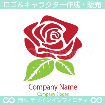薔薇、花がモチーフのロゴマークデザインです。