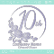 10周年記念,バラ,花,薔薇,月,美しいロゴマークデザインです。