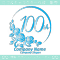 100周年記念,バラ,花,フラワー,月,綺麗なロゴマークデザイン