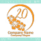 数字20,琉球王国,ハイビスカスをイメージしたロゴマークデザイン