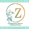 Z文字、太陽、リーフ、エレガントなイメージのロゴマークデザイン。