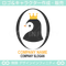 王冠、かわいいペンギンのキャラクター系ロゴ